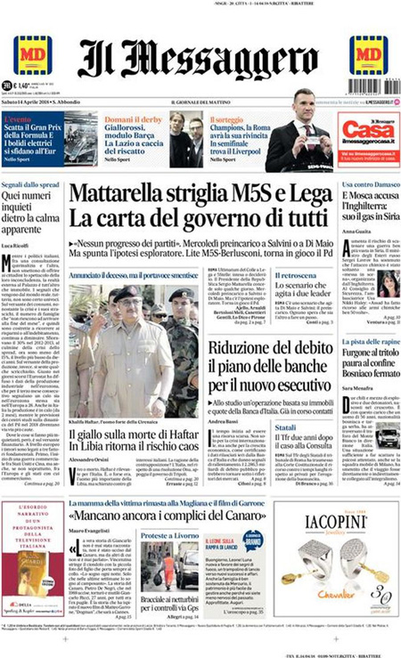 Le Prime Pagine Di Sabato Aprile Il Post