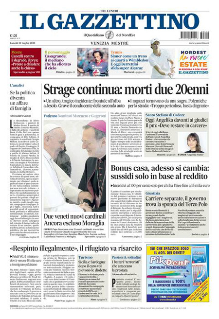 Le prime pagine di lunedì 10 luglio 2023 Il Post