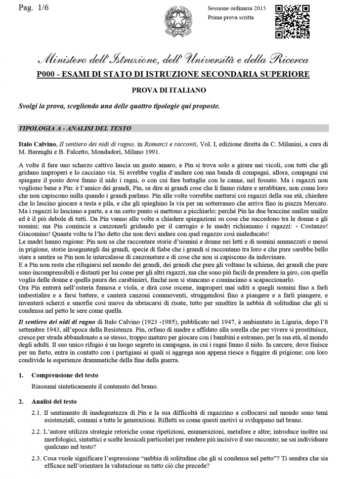 Quali sono le tracce dei temi uscite per la maturità di quest’anno - Il