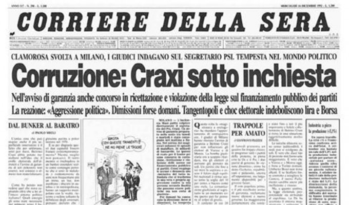 Il giorno dell'avviso di garanzia a Craxi - Il Post