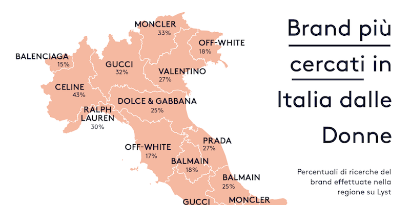 I marchi di moda più cercati in Italia, regione per regione - Il Post