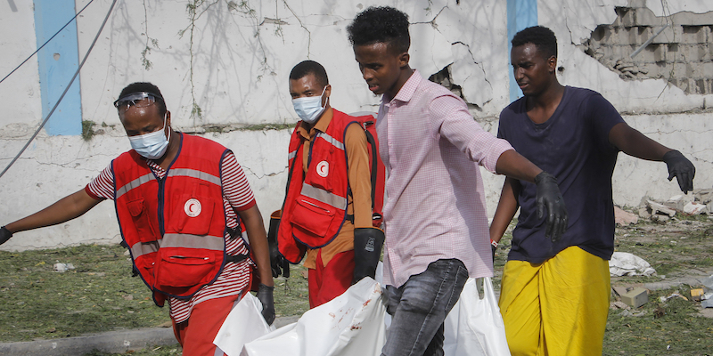 There was a terrorist attack in Mogadishu, Somalia: at least eight people were killed