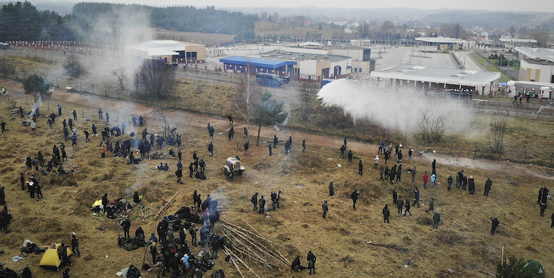 Polish police pushed back a group of migrants on the border with Belarus with tear gas