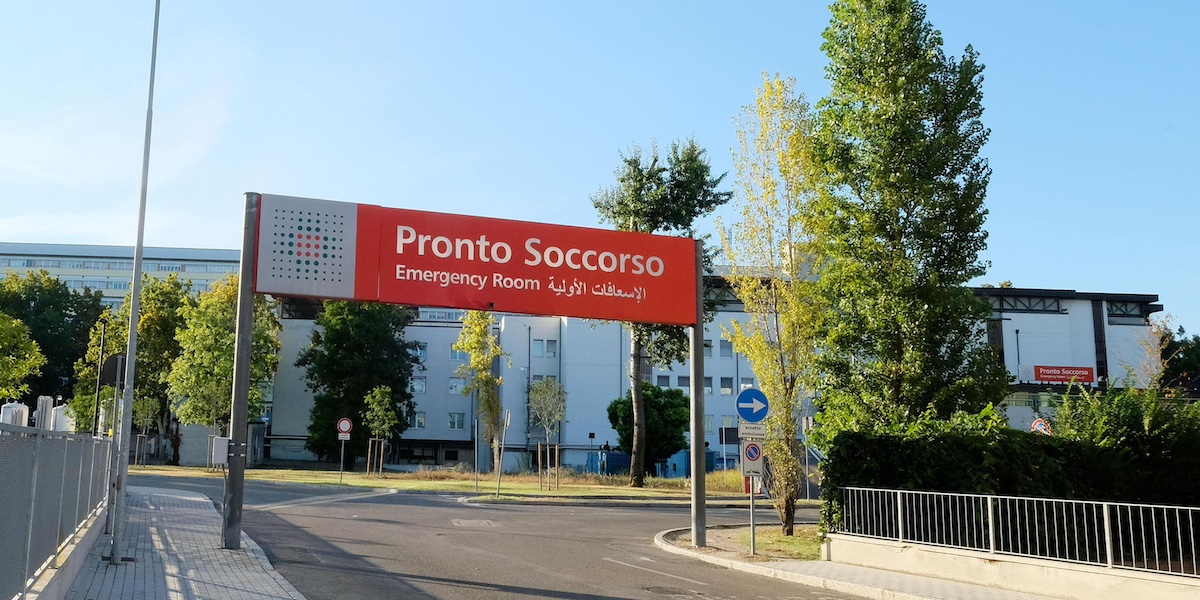 L'ingresso del pronto soccorso del Policlinico di Modena (ANSA/ELISABETTA BARACCHI)