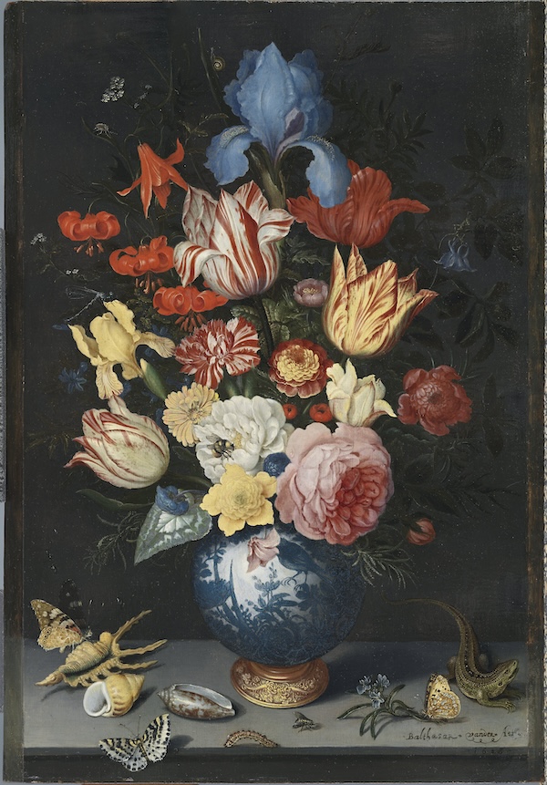 "Vaso cinese con fiori, conchiglie e insetti", Balthasar van der Ast, 1628 (Museo Nacional Thyssen-Bornemisza, Madrid, via Labirinto della Masone)