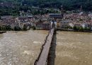 Il fiume Neckar in piena a Heidelberg