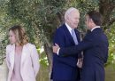 Giorgia Meloni, Joe Biden ed Emmanuel Macron a Borgo Egnazia, 13 giugno