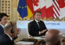 Emmanuel Macron durante il primo incontro della prima giornata del G7 a Borgo Egnazia, 13 giugno