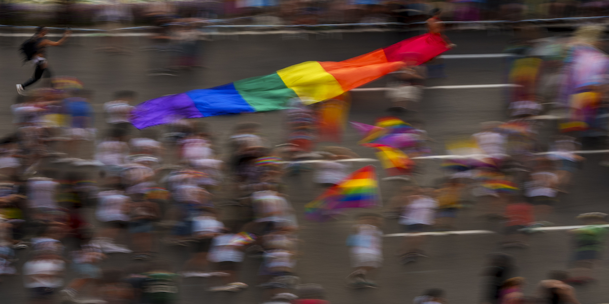 Il Pride di Madrid, Spagna, 1 giugno 2023 (AP Photo/Manu Fernandez)