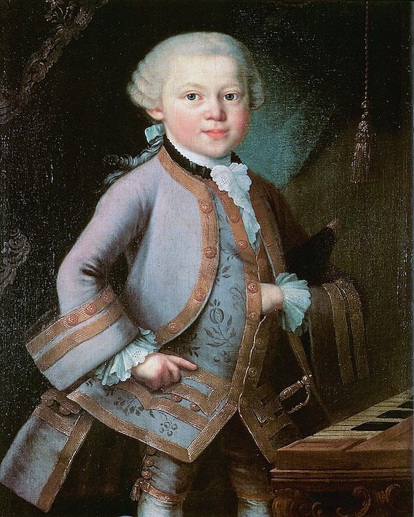 Un ritratto di Wolfgang Amadeus Mozart a sei anni, nel 1763, attribuito al pittore Pietro Antonio Lorenzoni 