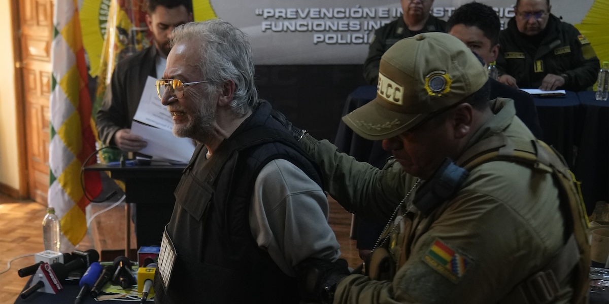 Una delle persone arrestate giovedì 27 giugno a La Paz, Bolivia