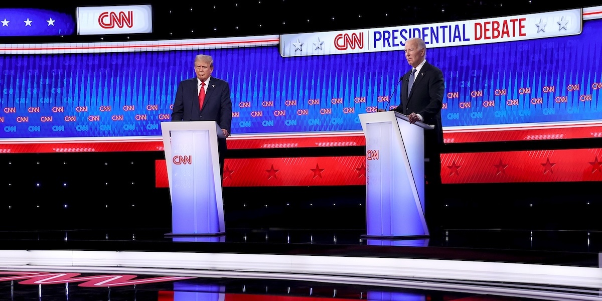 Il dibattito negli studi CNN (Photo by Justin Sullivan/Getty Images)