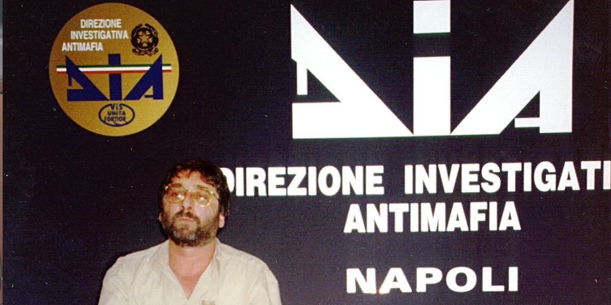 Una foto segnaletica della Dia mostra Francesco Schiavone dopo il suo arresto, 26 novembre 1998 (CIRO FUSCO via ANSA/PAL)
