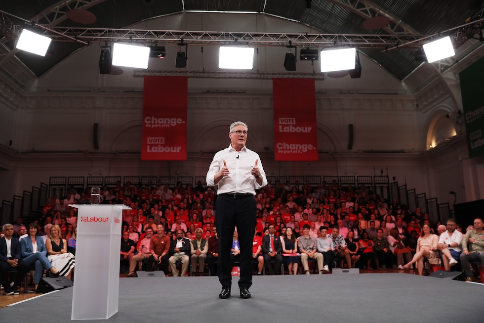 Keir Starmer durante un evento della campagna elettorale a Londra, il 29 giugno