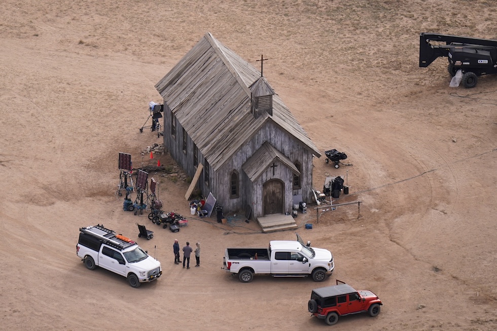 La chiesa sul set di <em>Rust</em> dove sono avvenuti i fatti, fotografata il 23 ottobre del 2021