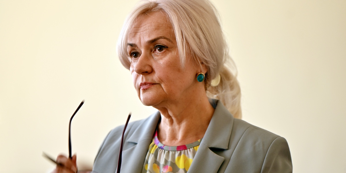 Iryna Farion nel 2023 (ANSA/Anastasiia Smolienko/Ukrinform via ZUMA Press Wire)