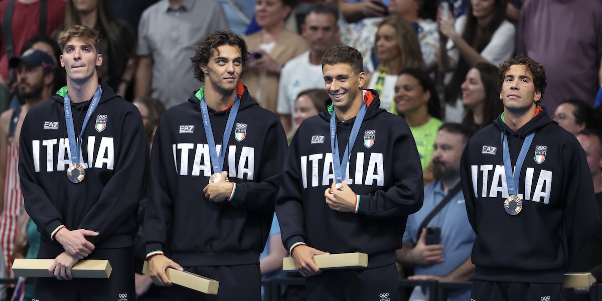 Alessandro Miressi, Thomas Ceccon, Paolo Conte Bonin e Manuel Frigo (Sarah Stier/Getty Images)