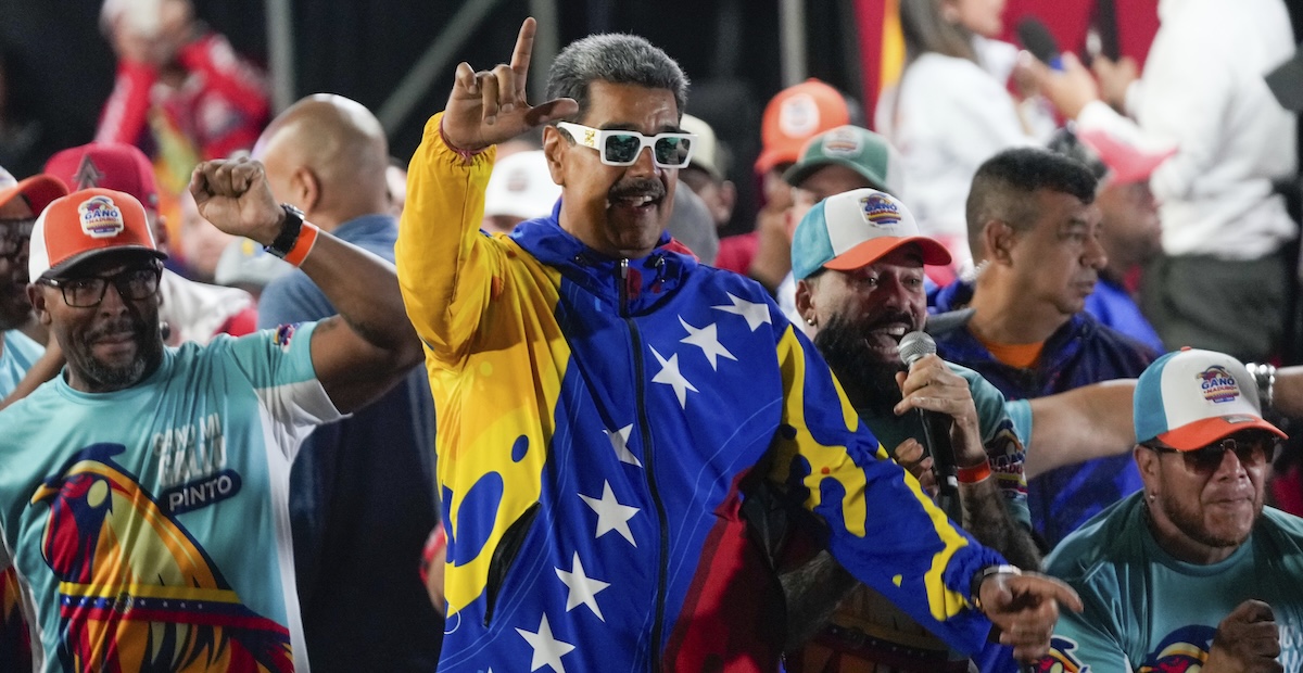 Nicolas Maduro dopo l'annuncio che ha vinto le elezioni presidenziali, Caracas, 29 luglio