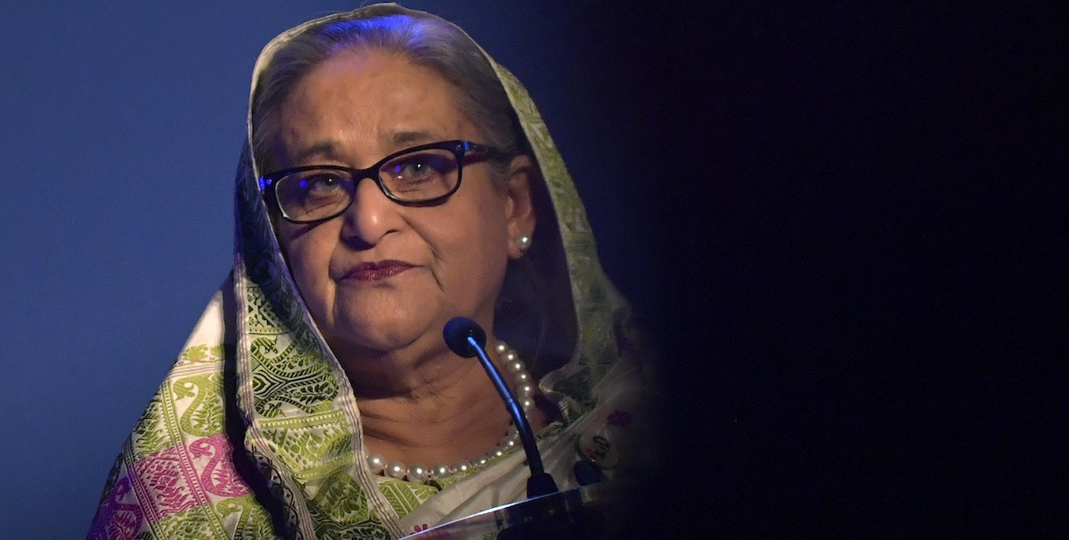 Sheikh Hasina nel 2021. (Juilen de Rosa, Pool Photo via AP)