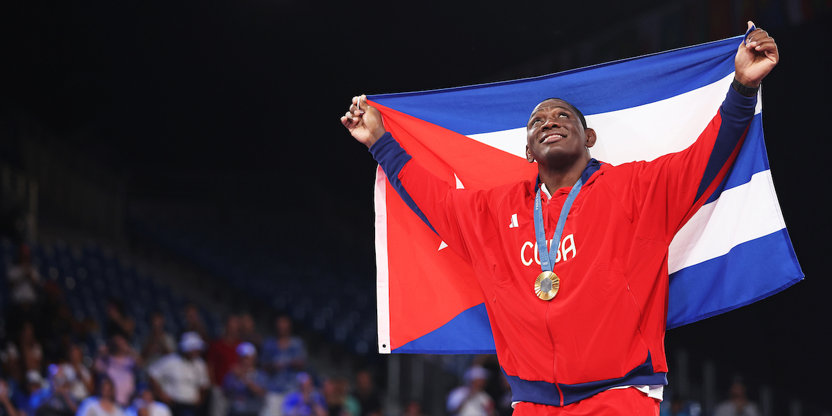 Mijain Lopez dopo la vittoria a Parigi 2024 (Sarah Stier/Getty Images)