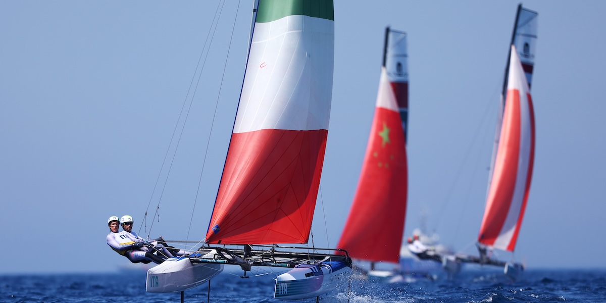 Ruggero Tita e Caterina Banti durante una regata di questi giorni (Phil Walter/Getty Images)