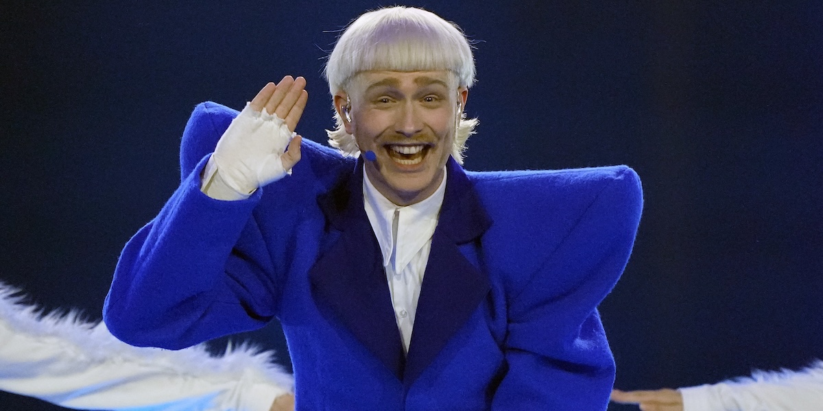 Joost Klein durante le prove dell'Eurovision a Malmö, in Svezia, lo scorso 8 maggio (AP Photo/ Martin Meissner)