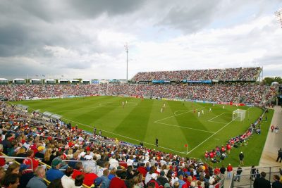 Lo stadio di Columbus, Ohio, durante la partita tra Stati Uniti e Corea del Nord del Mondiale di calcio femminile del 2003, il 28 settembre 2003