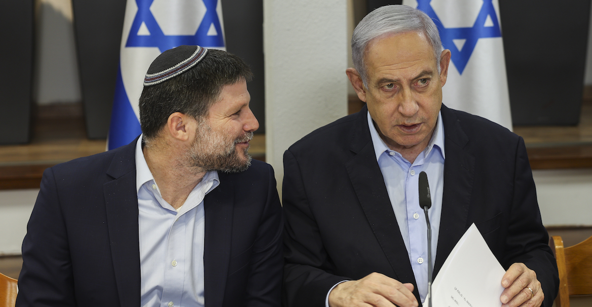 Bezalel Smotrich e Benjamin Netanyahu nel gennaio 2024