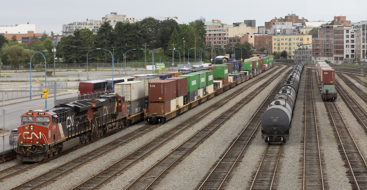 Una locomotiva della Canadian National Railway a Vancouver