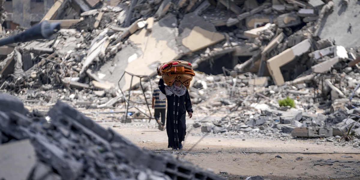 Le macerie di Khan Yunis, 11 agosto 2024 (AP Photo/Abdel Kareem Hana)