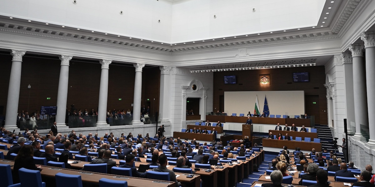 L'aula del paramento bulgaro durante la sessione del 3 luglio