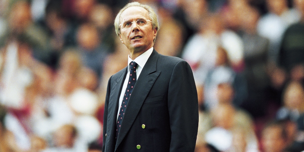 Eriksson durante una partita della nazionale inglese allo stadio Old Trafford di Manchester, il 6 ottobre 2001