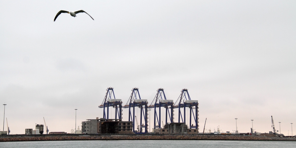 Una parte del porto di Walvisbaai (Lyu Tianran/Xinhua via ANSA)