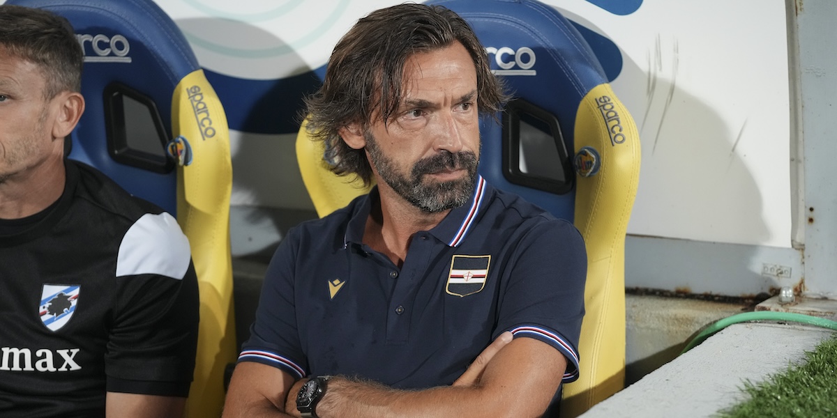 Andrea Pirlo alla prima partita del campionato di Serie B di questa stagione, il 18 agosto