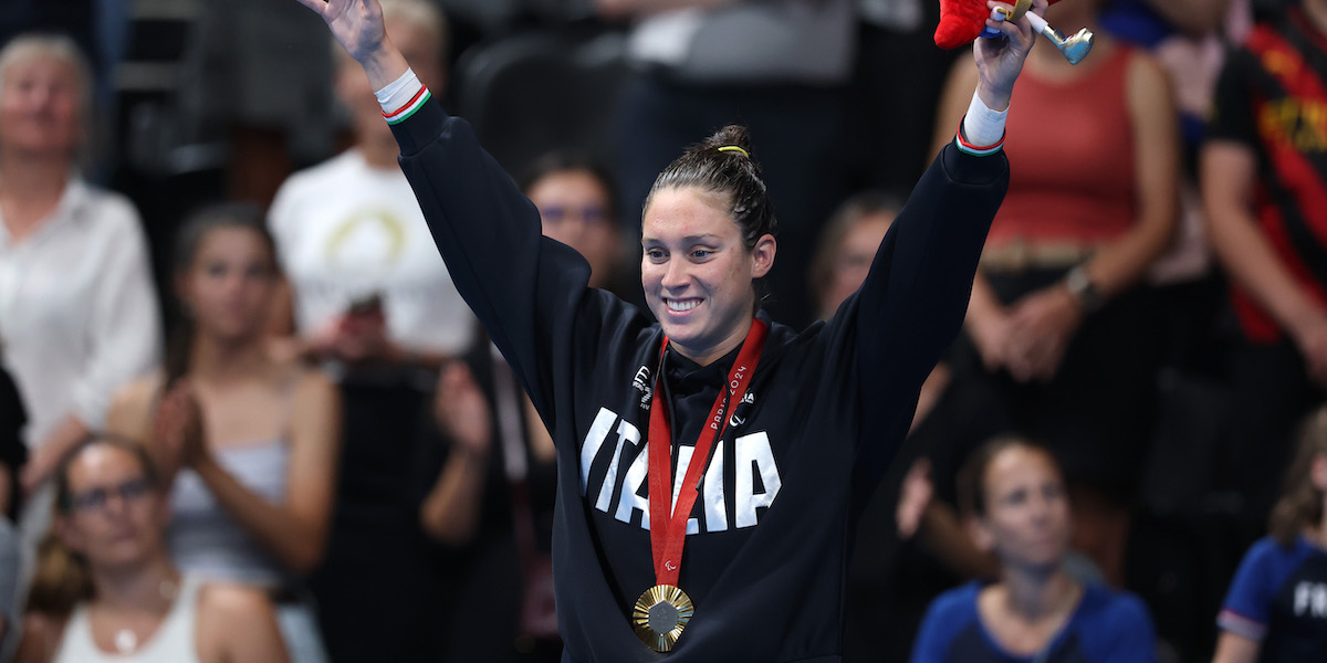 Carlotta Gilli festeggia il suo oro (Sean M. Haffey/Getty Images)