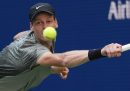 Jannik Sinner durante la partita del terzo turno vinta contro Christopher O'Connell, australiano, agli US Open, sabato 31 agosto.