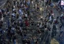 Le proteste a Tel Aviv di ieri, 31 agosto 2024 (AP Photo/Ohad Zwigenberg)