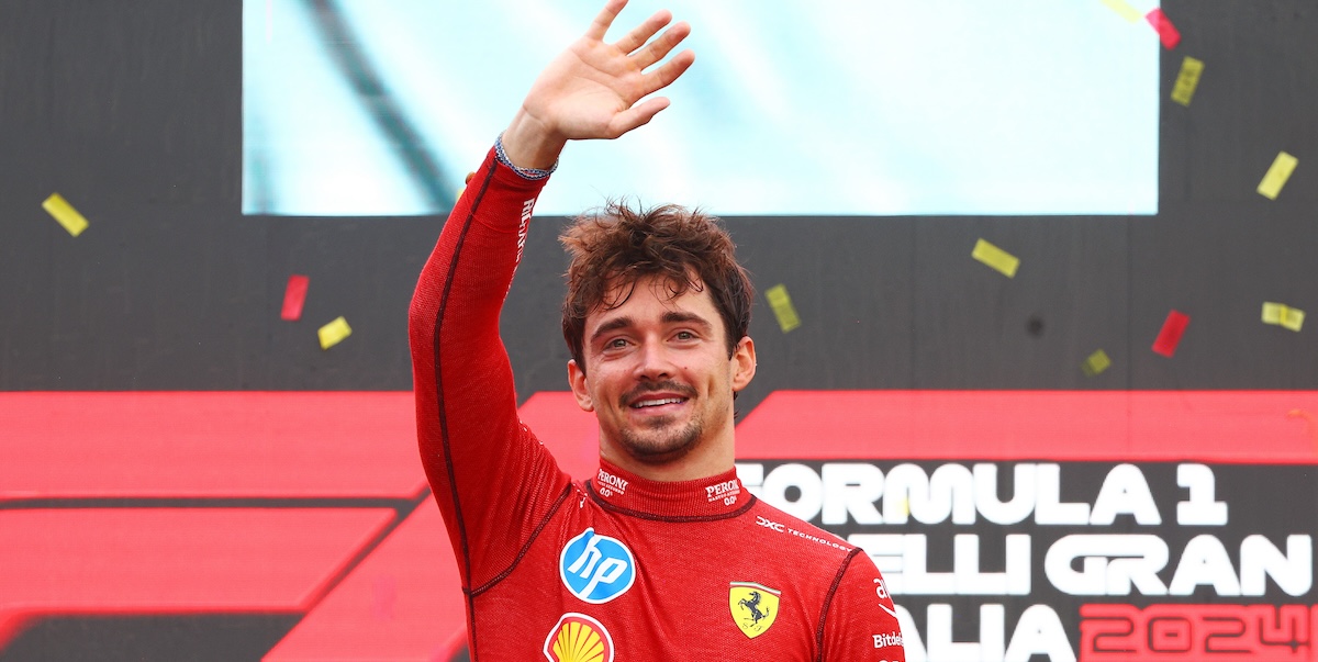 Charles Leclerc dopo la vittoria del Gran Premio di Monza (Clive Rose/Getty Images)