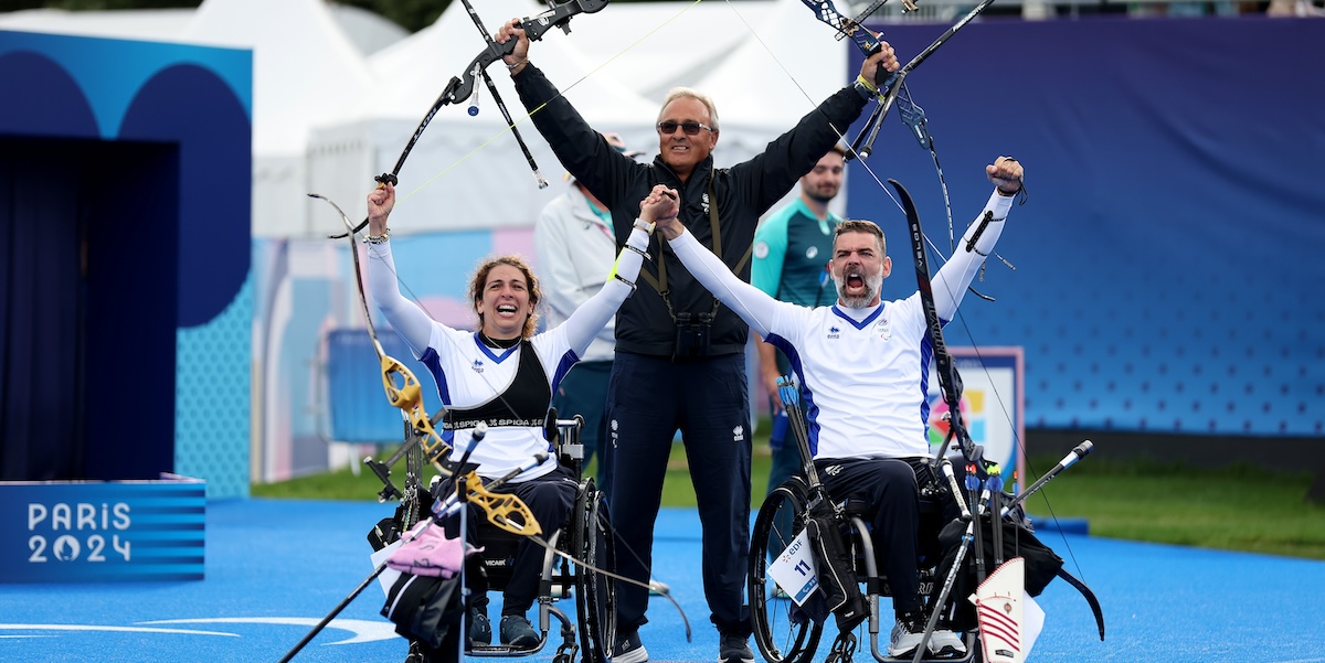 Travisani e Mijno dopo la vittoria del torneo (Steph Chambers/Getty Images)