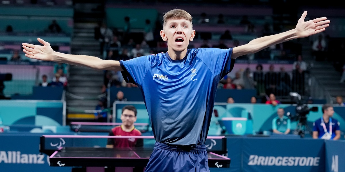 Matteo Parenzan dopo la vittoria in semifinale (ANSA / CIP - Simone Ferraro)