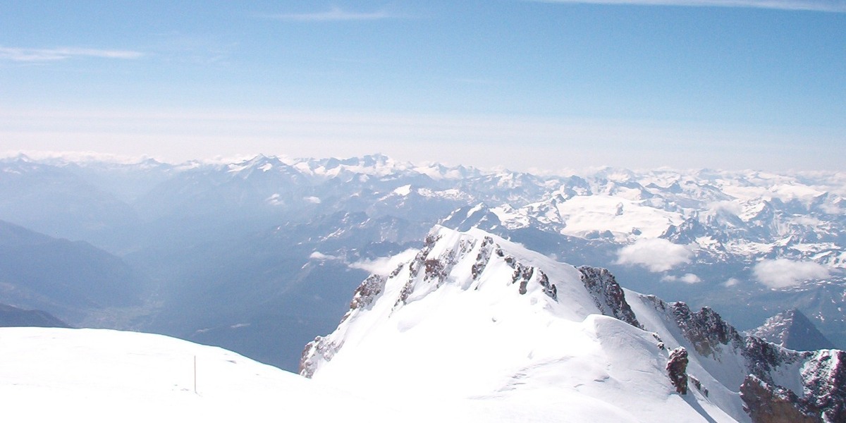 La vetta del Monte Bianco (Wikimedia Commons)