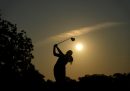 Una partecipante durante il torneo di golf Solheim Cup