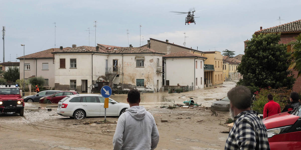 I danni dell'alluvione a Traversara, frazione di Bagnacavallo (Ravenna) (Valentina Lovato/Il Post)