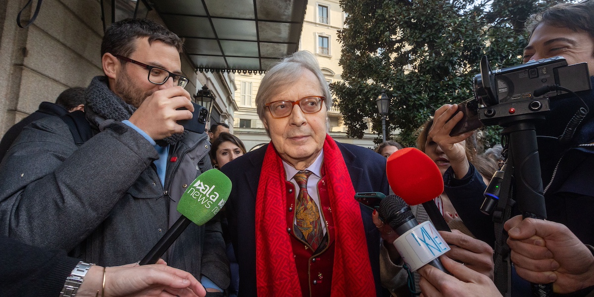 Vittorio Sgarbi a febbraio del 2024 (Stefano Porta/LaPresse)