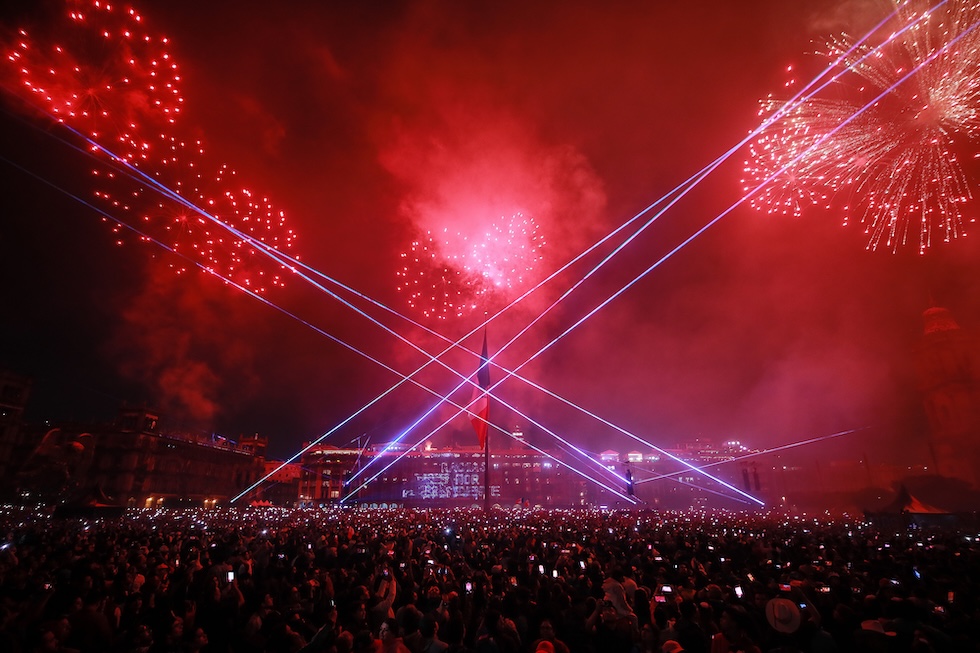 I fuochi d'artificio per il giorno dell'indipendenza del Messico, il 15 settembre