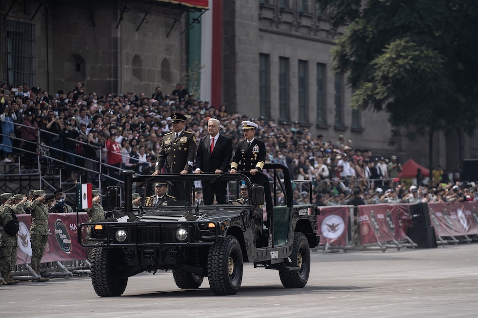 López Obrador durante la parata militare per il Giorno dell'indipendenza del Messico, il 16 settembre