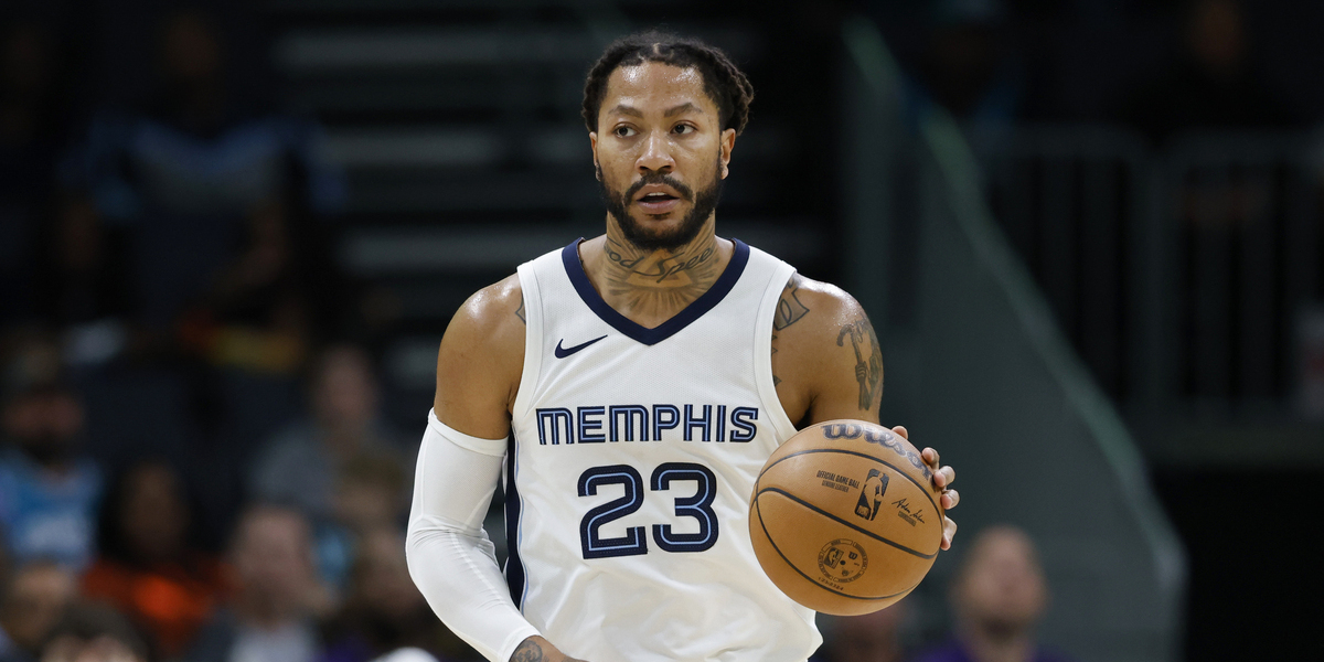 Derrick Rose, 35 anni, la scorsa stagione ha giocato con i Memphis Grizzlies (AP Photo/Nell Redmond)