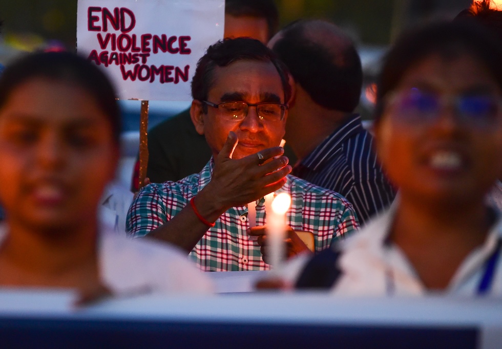 Una manifestazione ad Allahabad, il 17 agosto 