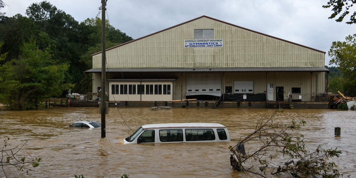 Asheville, North Carolina, dopo il passaggio della tempesta Helene (Melissa Sue Gerrits/Getty Images)