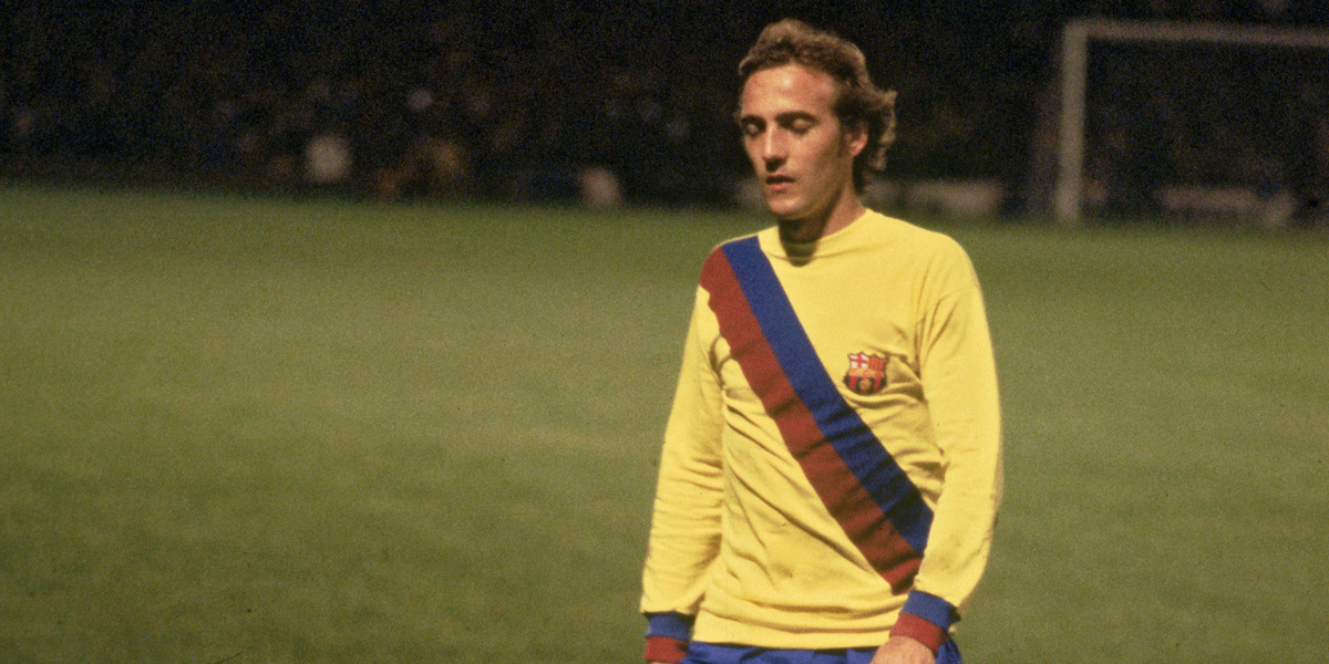 Johan Neeskens con la maglia del Barcellona nel 1970 (Allsport/Getty Images)